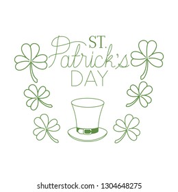 s.t. patrick`s day label with clover isolated icon