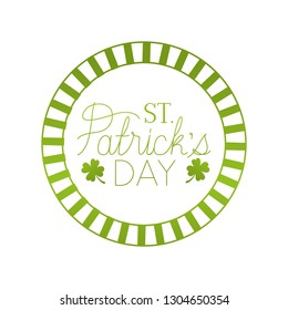 s.t. patrick`s day label with clover isolated icon