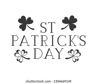 s.t. patrick`s day label with clover isolated icon