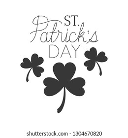 s.t. patrick`s day label with clover isolated icon