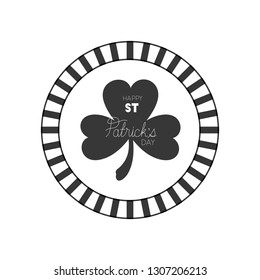 s.t. patricks day label with clover and elf hat icons