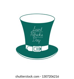 s.t. patricks day label with clover and elf hat icons