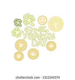 st patricks day label with clover icons