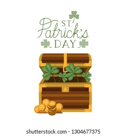 st patrick`s day label with coins icons