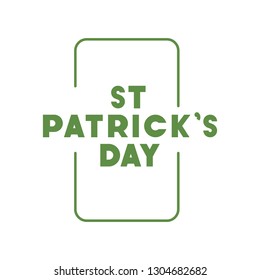 st patrick`s day label with frame isolated icon