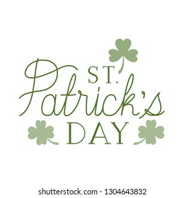 s.t. patrick`s day label isolated icon