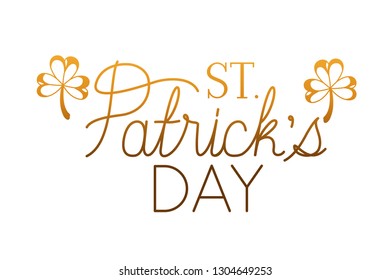 s.t. patrick`s day label isolated icon