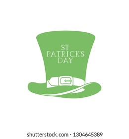 s.t. patrick`s day label with leprechaun hat icons