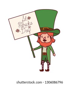 st patrick`s day label with leprechaun character