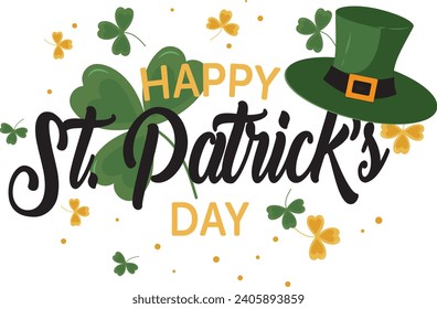 St Patrick's Day label on a transparent background. It is a vector illustration.

