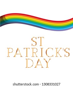 st patricks day label with rainbow icons