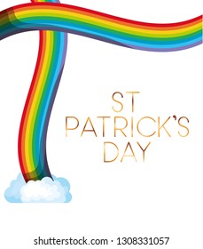 st patricks day label with rainbow icons
