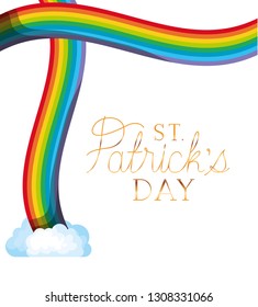 st patricks day label with rainbow icons