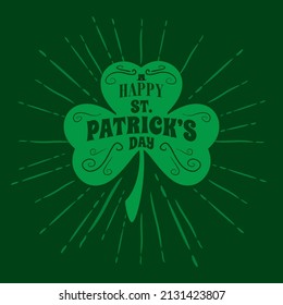 St. Patrick's day leaf clover typography vector illustration