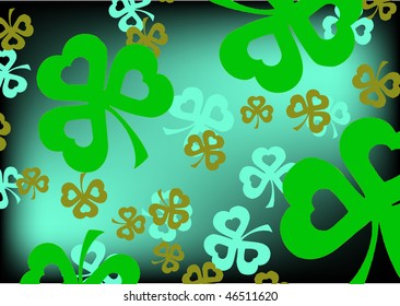 St. Patrick's Day with leaf clovers