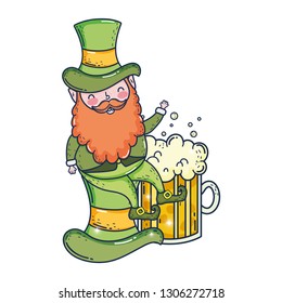 st patricks day leprechaun with beer
