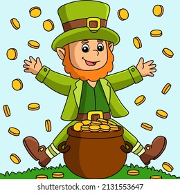 St. Patricks Day Leprechaun Cartoon Colored