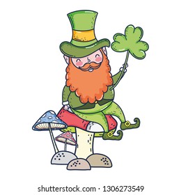 st patricks day leprechaun with clovers leafs