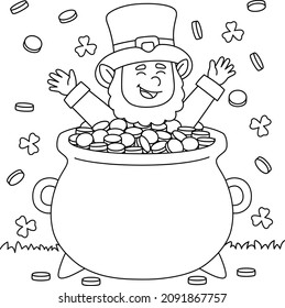 St. Patricks Day Leprechaun Coloring Page for Kids