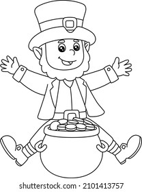 St. Patricks Day Leprechaun Coloring Page for Kids