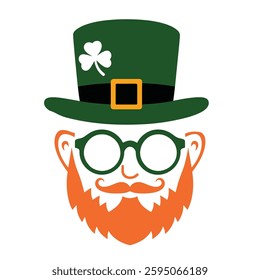 St. Patrick's Day Leprechaun Face Vector Illustration
