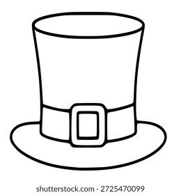 St. Patrick's Day Leprechaun Hat vector illustration, simple line art