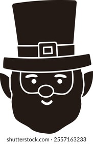 St Patrick's day Leprechaun head silhouette vector.
Irish Elf head silhouette.
Saint Patrick's Day element.
Good for greeting card,poster,banner,leaflet.
Transparent background.