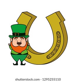 st patricks day leprechaun with horseshoe