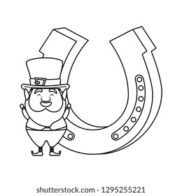 st patricks day leprechaun with horseshoe