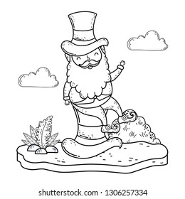st patricks day leprechaun in the landscape