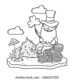 st patricks day leprechaun in the landscape