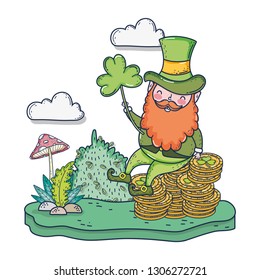 st patricks day leprechaun in the landscape