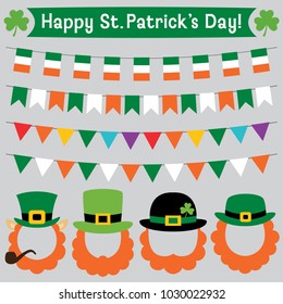 St. Patricks Day leprechaun photo booth props and decoration