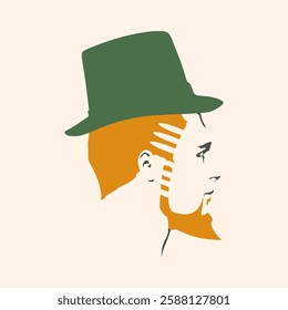 St. Patrick's day leprechaun portrait. Saint Patrick's Day character leprechaun with beard and hat. Elf character for advertising. Ireland National Holiday