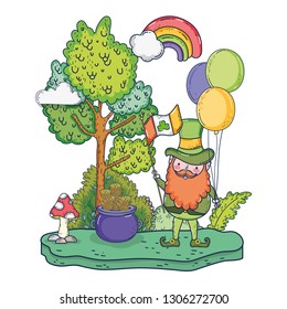 st patricks day leprechaun with rainbow