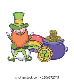 st patricks day leprechaun with rainbow