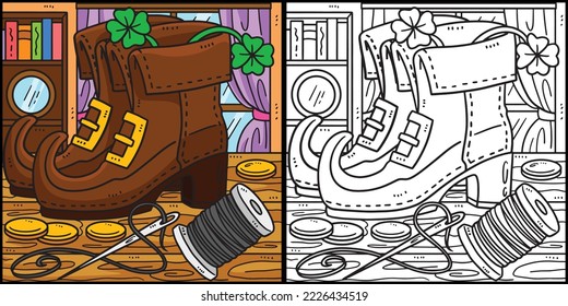 St. Patricks Day Leprechaun Shoes Illustration