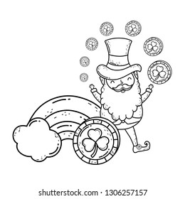 st patricks day leprechaun with treasure coins