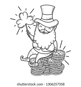 st patricks day leprechaun with treasure coins