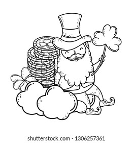 st patricks day leprechaun with treasure coins