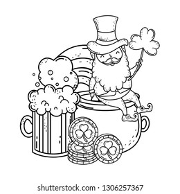 st patricks day leprechaun with treasure coins