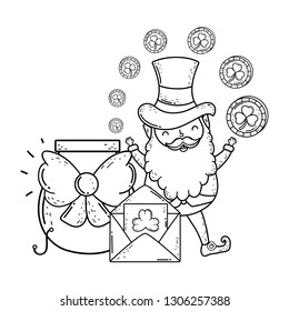 st patricks day leprechaun with treasure coins