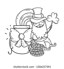 st patricks day leprechaun with treasure coins