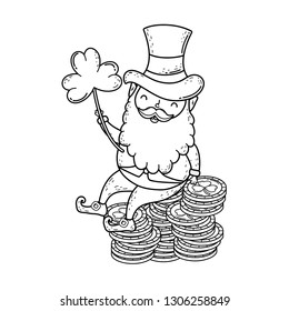 st patricks day leprechaun with treasure coins