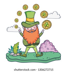 st patricks day leprechaun with treasure coins