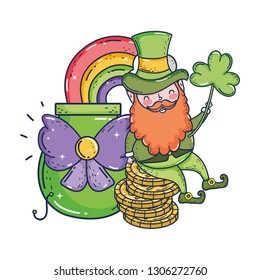 st patricks day leprechaun with treasure coins