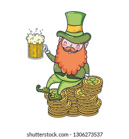 st patricks day leprechaun with treasure coins
