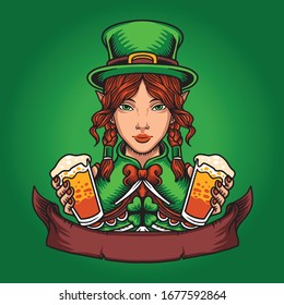 St patrick's day Leprechaun Vector