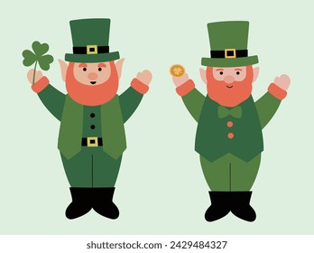 St Patrick's day Leprechaun vector.Irish Elf.