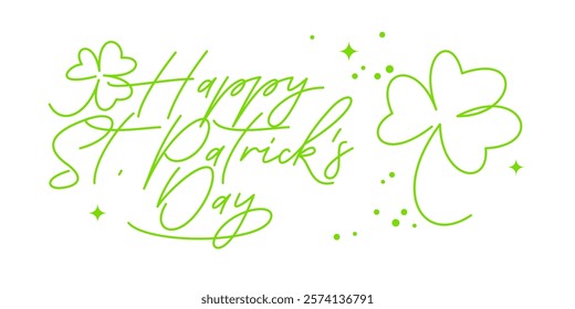 St. Patrick's day lettering and shamrock